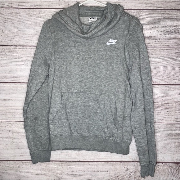 Nike Tops - Nike Sportswear Essential Women's Funnel-Neck Fleece Pullover Hoodie, gray